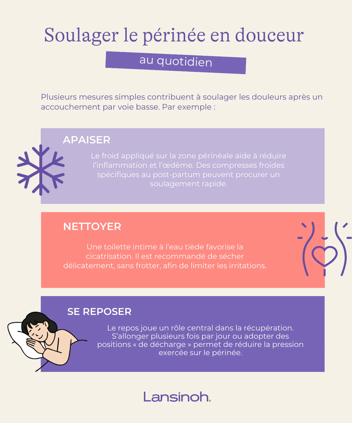 Soulager le p&eacute;rin&eacute;e