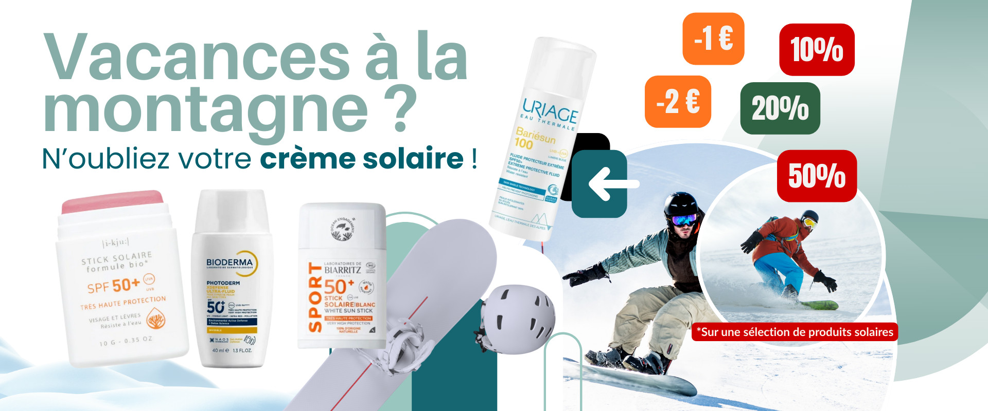 Sports de montagne crème solaires