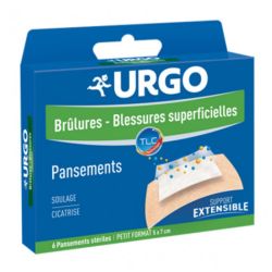 Urgo brûlures et blessures superficielles 6 pansements