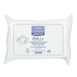 Eau thermale Jonzac lingettes nettoyantes dermo douceur Bio 40 lingettes