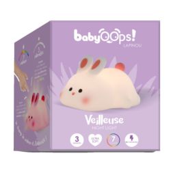 Baby oop's Veilleuse Lapinou 7 couleurs - rechargeable - Ultra Soft