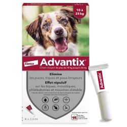 Elanco Advantix chien moyen 10-25kg 4 pipettes