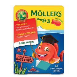 Möller's Omega-3 P'tits Poissons 36 Gommes (fraise)