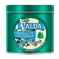 Valda Gommes Sans Sucres Adoucit la Gorge Goût Menthe Eucalyptus 140 g
