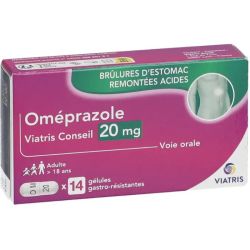 Omeprazole 20 mg + remontées acides 14 gélules