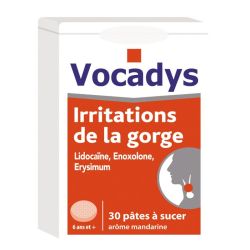 Vocadys irritations de la gorge 30 pâtes à sucer