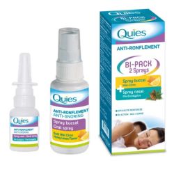 Quies bi-pack anti-ronflement spray buccal 75ml + nasal 15ml