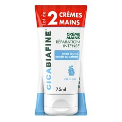 Cicabiafine crème mains sèches et abîmées réparation Intense 2x75ml