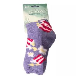 Airplus Aloe Cabin Socks Chaussettes Hydratantes Violet Motif Popcorn Pointure 35-41