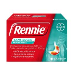 Rennie sans sucre menthe verte 96 comprimés à croquer
