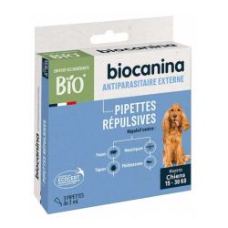 Biocanina pipettes répulsives chiens de 15 à 30 Kg 3 pipettes
