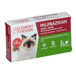 Clément Thékan Vermifuge Milprazikan Chat x 2 comprimés pelliculés