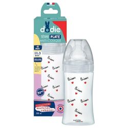 Dodie Collection Mathilde Cabanas biberon à tétine plate anti-colique 330 ml 6 mois et +