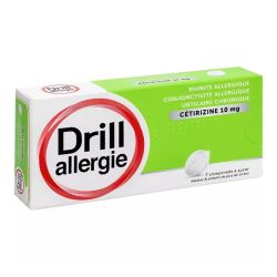Drill allergie cétirizine 10mg 7 comprimés