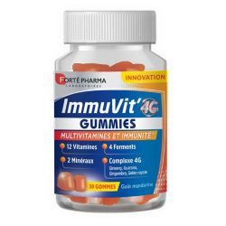 Forté Pharma ImmuVit'4G multivitamines et immunité goût Mandarine 30 Gummies