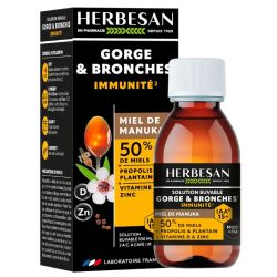 Herbesan miel de Manuka solution buvable gorges et bronches 100ml