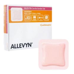 Allevyn Gentle Border Lite Carré pansement adhésif siliconé 8X8 cm16 pansemants