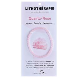 Lithothérapie Bracelet Quartz-Rose 4 mm