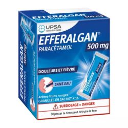 UPSA Efferalgan paracétamol 500mg fruits rouges 16 sachets