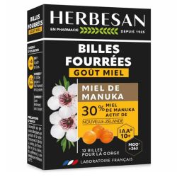 Herbesan Miel de Manuka 12 billes fourrées 12 Billes