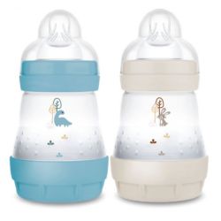 Mam Lot de 2 biberons anti-colique 160 mL Océan et Sable