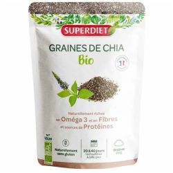 Superdiet graines de Chia bio omega 3 fibres protéines 200g