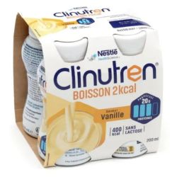 Clinutren Boisson Saveur Vanille sans sucre 4 x 200 ml