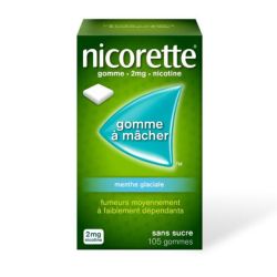 Nicorette 2mg gomme Menthe Glaciale 105 gommes à mâcher