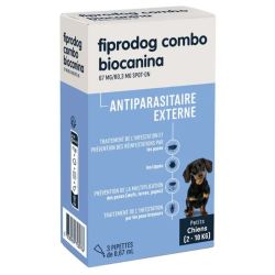 Biocanina Fiprodog 67 mg Combo petits chiens 2 à 10 kg 3 pipettes