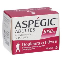 Aspégic 1 000mg adultes 20 sachets