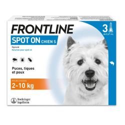 Frontline Spot-on chien S de 2-10kg 3 pipettes de 0,67ml