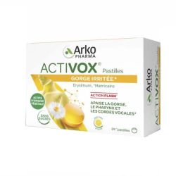 Activox miel citron 24 pastilles