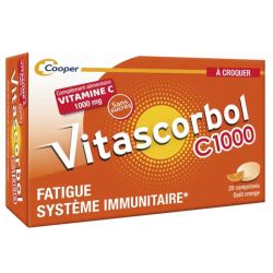 Vitascorbol vitamine C 1000 goût orange 20 comprimés à croquer