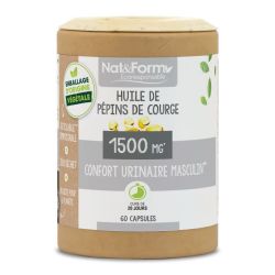 Nat&Form Ecoresponsable Huile de pépins de Courge 60 Capsules