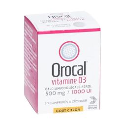 Orocal Vitamine D3 500 mg/1000 UI 30 comprimés à croquer