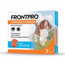 Frontline Frontpro antiparasitaire 10-25kg puces et tiques 3 comprimés