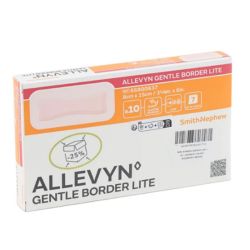 Allevyn Gentle Border Lite Rectangle pansement adhésif siliconé 8x 15cm 10  pansements