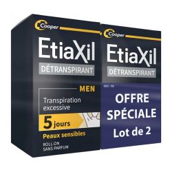 Etiaxil détranspirant déodorant roll-on aisselles homme peaux sensibles Lot de 2 x 15ml