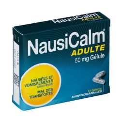 NausiCalm nausées et mal des transports adulte 50mg 14 gélules