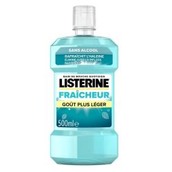 Listerine bain de bouche fraîcheur sans alcool menthe douce 500ml