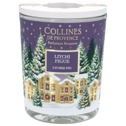 Collines de Provence Bougie de Noël Litchi Figue 180g