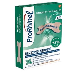 Prorhinel Bandelettes nasale menthol 10 bandelettes nasales