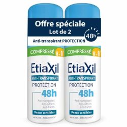 Etiaxil déodorant anti-transpirant aérosol compressé protection 48h peaux sensibles 2x100ml
