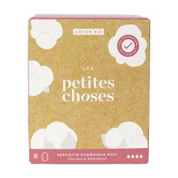Les Petites Choses serviettes hygiéniques extra long coton bio boîte de 8