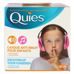 Quies casque anti-bruit protection auditive enfants rose