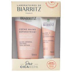 Laboratoires de Biarritz Crème Mains Réparatrice Bio 50 ml + Baume à Lèvres Réparateur Bio 15 ml