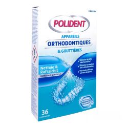 Polident nettoyant pour appareils orthodontiques & gouttières 36 comprimés