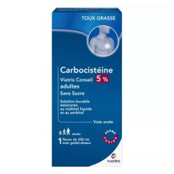 Viatris Carbocistéine 5% sans sucre 12ml