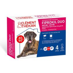 Clement Thekan Fiprokil Duo anti puces anti tiques chien 40-60Kg 4 pipettes