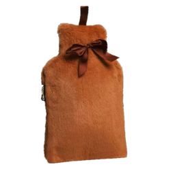 Calindoo Bouillotte à eau avec housse marron bouillotte de 2 litre